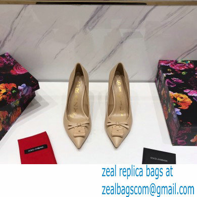 Dolce  &  Gabbana Thin Heel 10.5cm Leather Sicily Pumps Beige 2021